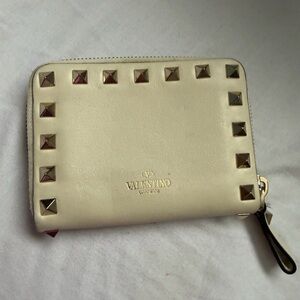 Valentino Garavani Beige Studded Wallet